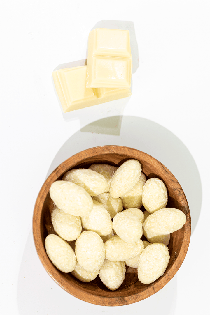 Amandes enrobées au Chocolat Blanc & Pétales de Coco 200g