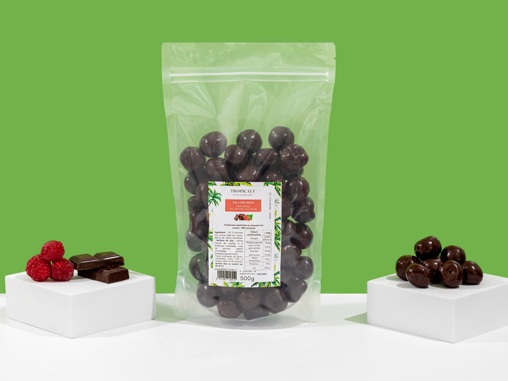 Framboises enrobées de Chocolat Noir 200g